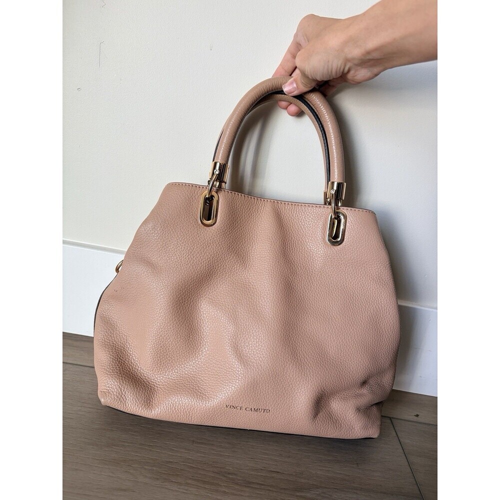 VINCE CAMUTO Pebble LEATHER ACCORDION SATCHEL CROSSBODY light/faint pink Purse - Picture 3 of 8